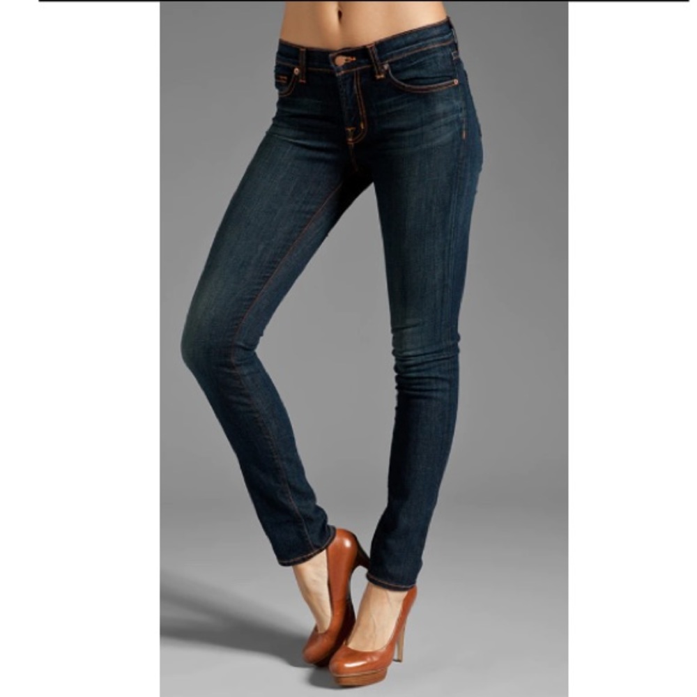 J BRAND Mid Rise Stove Pipe Skinny in Dark Vintage 30
